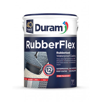 DURAM RED RUBBERFLEX WATERPROOFING RUBBERISED PAINT 5L