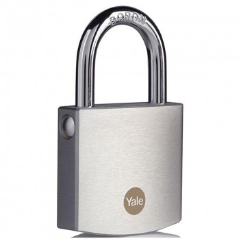 YALE BRASS SATIN CHROME PADLOCK 50MM