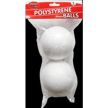 ROUND CRAFT FOAM BALL 85MM 2PIECE