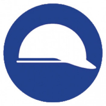 HEAD PROTECT SIGN BLUE 190X190MM