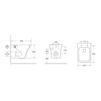 LAVE WALL HUNG PAN RIMLESS ADELENE WHITE