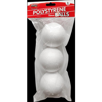 ROUND CRAFT FOAM BALL 75MM 3PIECE