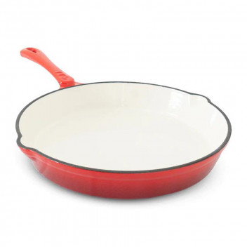 MEGAMASTER FRYING PAN ENAMEL ROUND RED