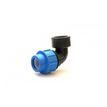 FEMALE ELBOW COMPRESSION HDPE 16BAR 25MM X1/2\" 15MM