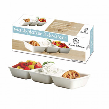 CLASSIX 3 DIVISION SNACK PLATTER 28.5X9.6X3.4CM