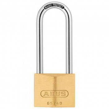 ABUS BRASS LONG SHACKLE BLISTER PADLOCK 65 40MM