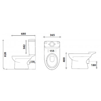 WHITE IQWA TOILET SUITE WITH NORMAL SEAT AND COVER