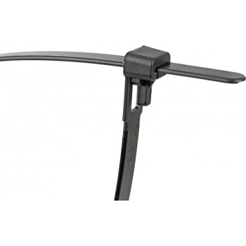 RUWAG BLACK REUSEABLE CABLE TIES 7.6X370MM 10PER PACK