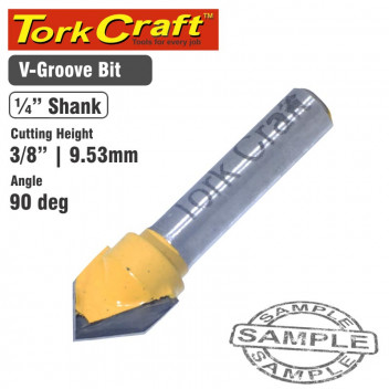 TORK CRAFT 90 DEGREE V-GROOVE ROUTER BIT 3/8INCH