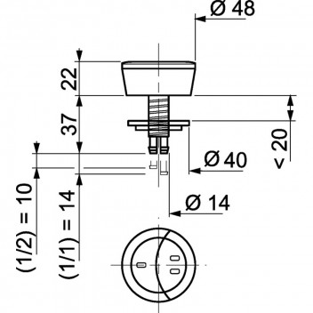 MW2 DUAL FLUSH ASSEMBLY BUTTON CHROME