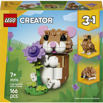 LEGO CUTE HAMSTER WITH A FLOWER