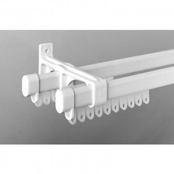 DOUBLE STEEL CURTAIN TRACK WHITE 2M