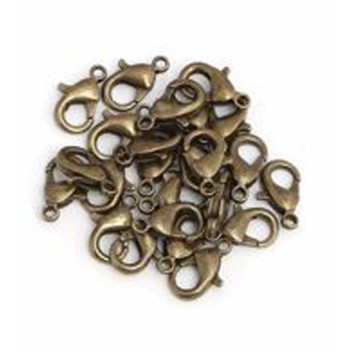 BRONZE LOBSTER FINDINGS 12MM 12PIECE