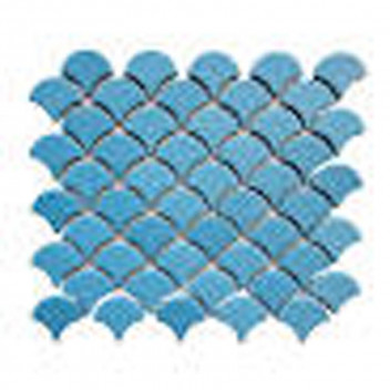 DUSTY AQUATIQUE RECYCLE GLASS FAN MATT MOSAIC 297X294MM