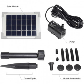 WATER HOUSE SOLAR POND PUMP/PANEL/NOZZLE 200L/H