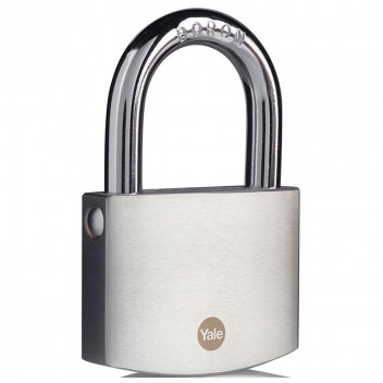 YALE BRASS SATIN CHROME PADLOCK 70MM