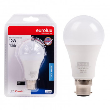 EUROLUX CLASSIC DAY AND NIGHT SENSOR LED BULB A60 B22 12W