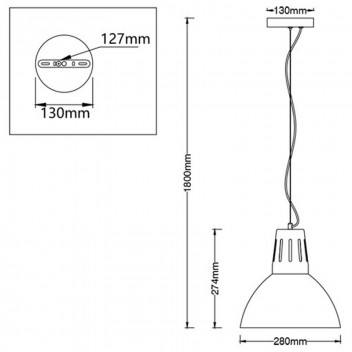 EUROLUX 1XE27 BLACK STEEL PENDANT LIGHT