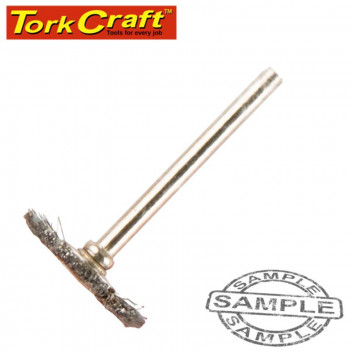 TORK CRAFT MINI STEEL CARBON BRUSH 19.1MM WHEEL SHANK 3.2MM