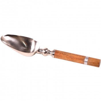 WOOD AND METAL BAND HANDLE MATT BAR SCOOP