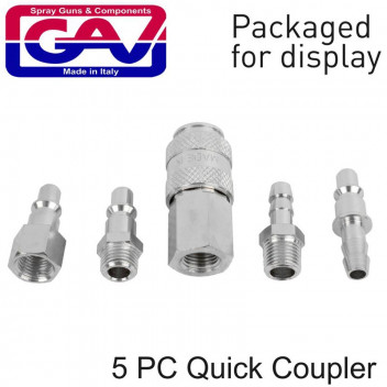 GAV QUICK COUPLER SET 5PIECE PACKAGED