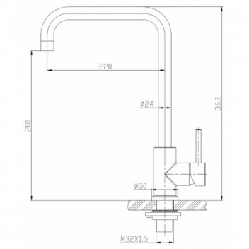 FRANKE SINK MIXER SWIVEL SATURN CUBE STAINLESS STEEL