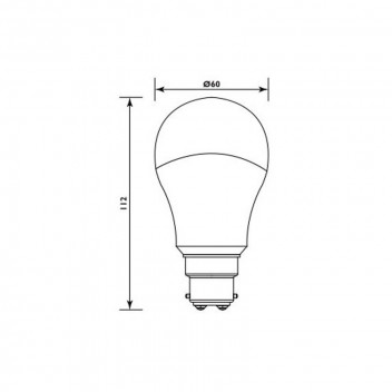 EUROLUX LED BULB FROSTED A60 B22 7W 3000K