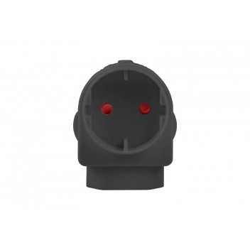 ELECTRICMATE BLACK EURO SCHUKO ADAPTOR