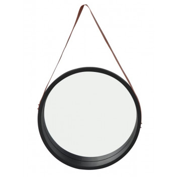 HOME QUIP BLACK PORTHOLE MIRROR 50X50CM