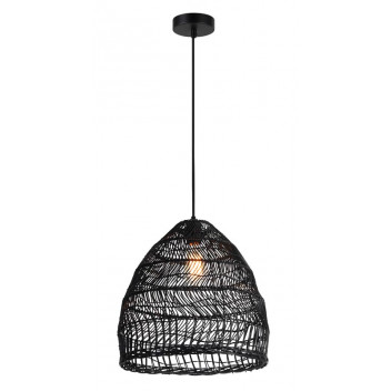 K LIGHT BLACK E27 RATTEN PANDENT LIGHT 40CM