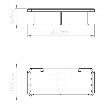 SQUARE BLACK SHOWER SHELF
