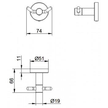 SKY STAINLESS STEEL TOWEL HOOK