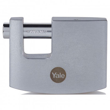 YALE BRASS SATIN CHROME RECTANGULAR PADLOCK 61MM