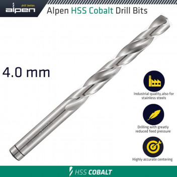 ALPEN HSS COBALT DRILL BIT 4.0MM