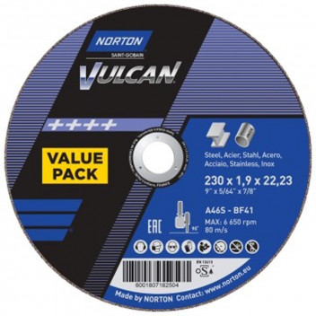VULCAN CUTTING DISC METAL 3-PIECE 230X1.9X22.23MM