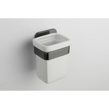 ECLIPSE GUNMETAL TOOTHBRUSH HOLDER & TUMBLER