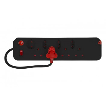 ELECTRICMATE BLACK 8WAY MEDIUM SURGE PROTECT MULTIPLUG