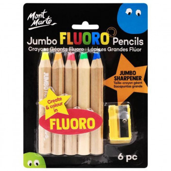 JUMBO NEON COLOURS PENCIL COLOURING CRAFT 5PIECE