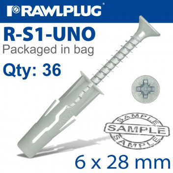 Universal Nylon Plug 6x28mm 36 Pack