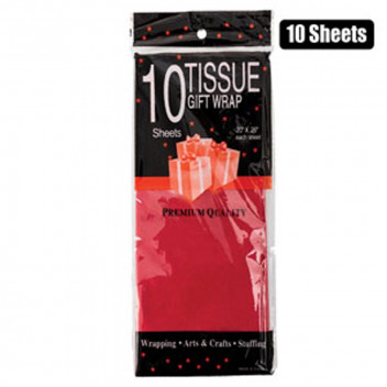 RED TISSUE PAPER 10X SHEETS 50X66CM