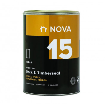 NOVA NO15 CLEAR MATT WOOD AND DECK PRESERVATIVE SEALER 5L