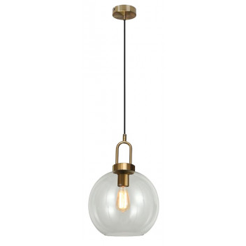 K LIGHT CLEAR ANTIQUE BRASS E27 TRUFFLE PENDANT LIGHT 20CM