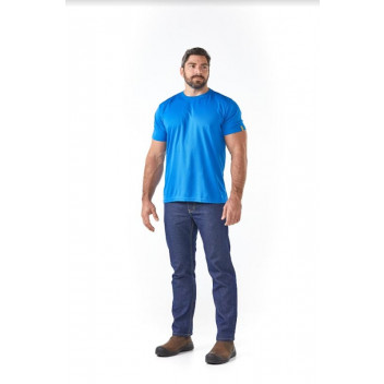 DROMEX ROYAL BLUE 100% POLYESTER CREW NECK QUICK DRY T-SHIRT 2XLARGE DROMEX ROYAL BLUE 100% POLYESTER CREW NECK QUICK DRY T-SHIRT 2XLARGE