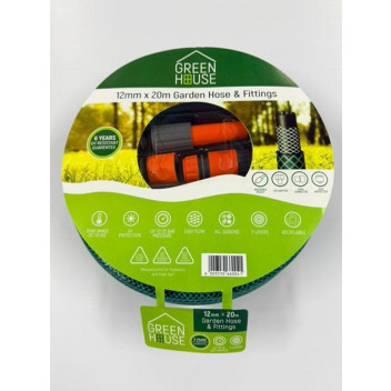 GREEN GARDEN HOUSE HOSE WITH FITTINGS 12MMX20M