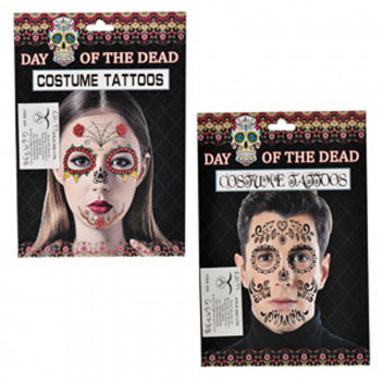 DAY OF DEAD FACE TATTOO DRESS UP PARTY COSTUME