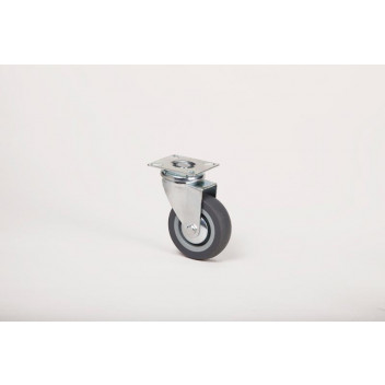 RUBBER GREY SWIVEL PLATE CASTOR 100MM