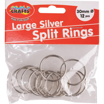 CRAFT SPLIT RING SILVER 12 PIECE 3CM