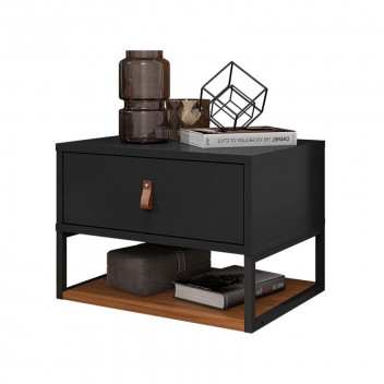 WALL MOUNTED CEDAR BLACK NIGHTSTAND