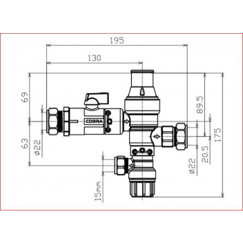 COBRA PRESSURE CONTROL VALVE CXC POLYMER 400KPA 22MM