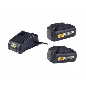 RYOBI CORDLESS CHARGER AND BATTERIES KIT 2X3000MAH